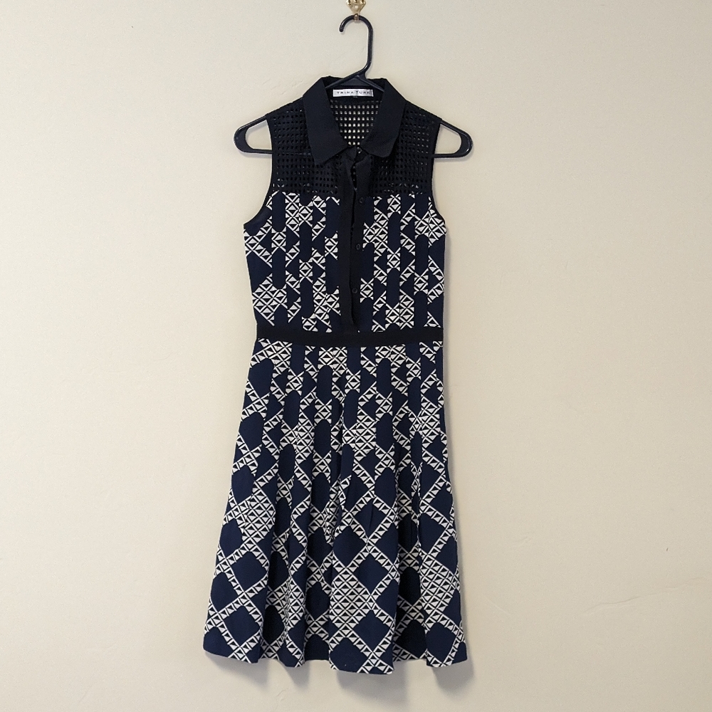 Trina Turk silk pleated dress